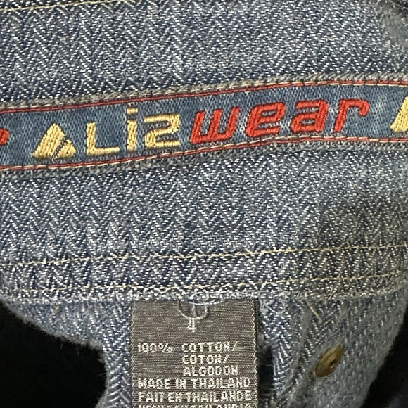 LizWear Denim Mini Skirt Womens 4 Blue Stripe Pockets A-Line 90s Y2K Schoolgirl - Picture 5 of 8